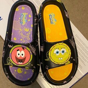 SpongeBob SquarePants Kids Slippers - Black, Yellow, Purple